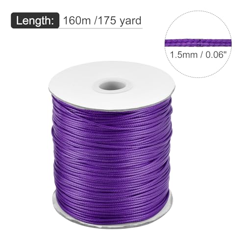 Waxed Cord 1.5mm Waxed Polyester Cord 175 Yard Wax String for Bracelet Making