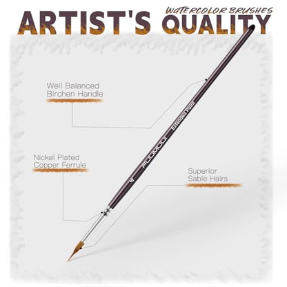 Sable Watercolor Brushes (10 Count)