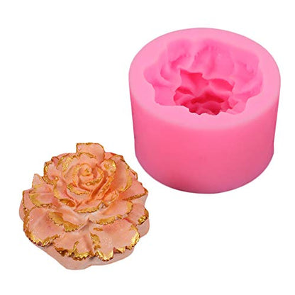 3D Carnation Candle Mold Flower Silicone Mold for Soap