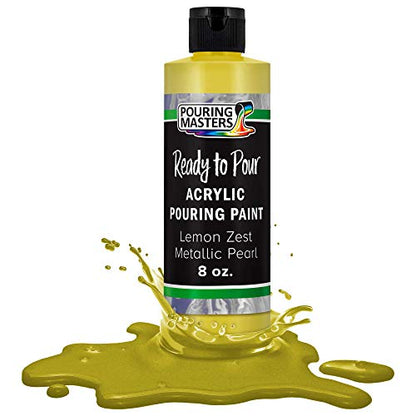 Pouring Masters Lemon Zest Metallic Pearl Ready to Pour Acrylic Pouring Paint (8 Fl Oz)