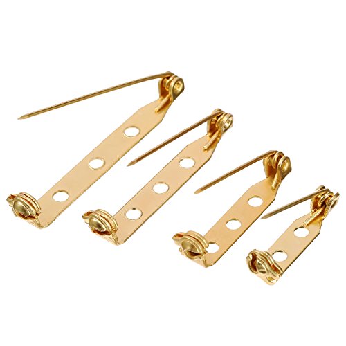100 Pieces Brooch Pin Backs Bar Pins Backs for Crafts Safety Clasp with Plastic Box (100 Count)