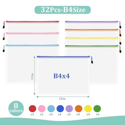 32pcs Mesh Zipper Pouch Bags (32 Count)