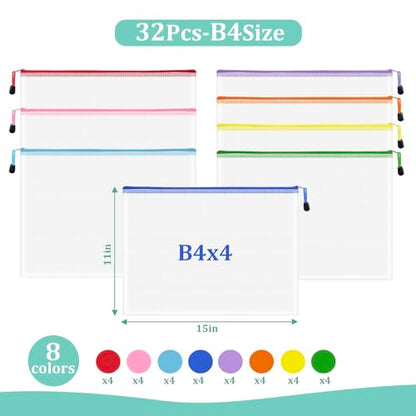 32pcs Mesh Zipper Pouch Bags (32 Count)