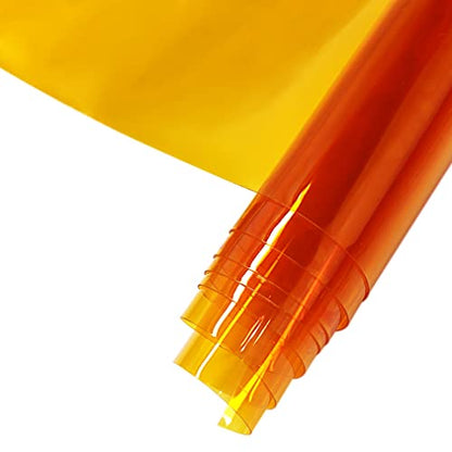 HYANG Dark Yellow Transparent PVC Super Clear Holographic Vinyl Faux Leather Sheets 1 Roll 12" x 47"