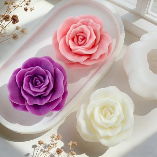 Petal Flower Rose Peony Tulip Cylinder Candle & Resin Mold