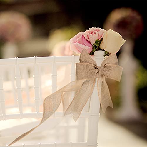 20 Yard 2.5 Inches Burlap Ribbon Wide Jute Ribbon Natural Burlap Fabric Roll Wired Edge for Wreaths