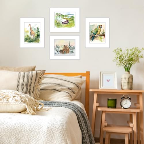 15 Pack White Picture Mats 8.5x11 for 6x8 Photos