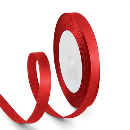 3 8 Inch 25 Yards Satin Ribbon Red (75 Foot)