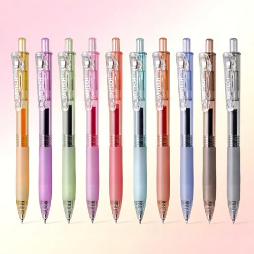 Retractable Gel Pens Quick Dry Ink Pens 0.5mm Bullet Multicolor For Journaling (9.98 Count)