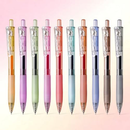 Retractable Gel Pens Quick Dry Ink Pens 0.5mm Bullet Multicolor For Journaling (9.98 Count)
