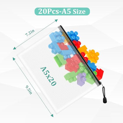 20pcs Mesh Zipper Pouch Bags Small (9 Count)