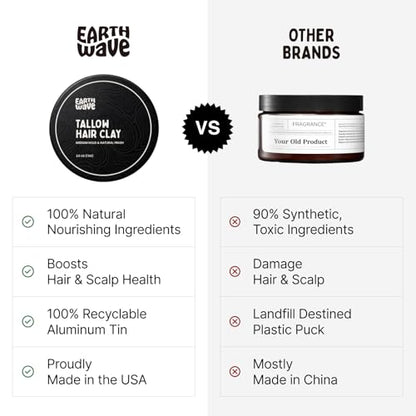 All Natural Tallow Hair Clay for Men & Women (2.5 Ounce)