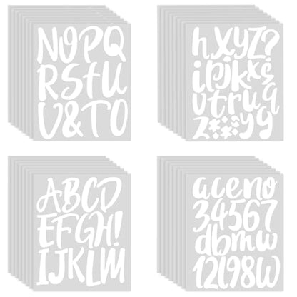576 Pcs 8 Sheets Letters Stickers Vinyl Alphabet Number Decals Back to School Supplies for Water Bottles Cups Mailbox Scrapbooking Bulletin Board Classroom Decor (8 Count)