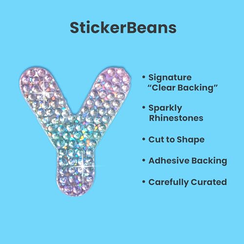 Sparkly Rhinestone Alphabet Letter Sticker Y