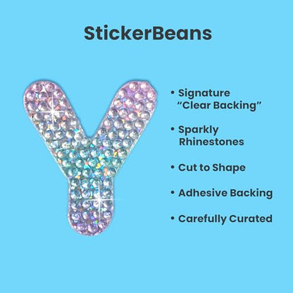 Sparkly Rhinestone Alphabet Letter Sticker Y