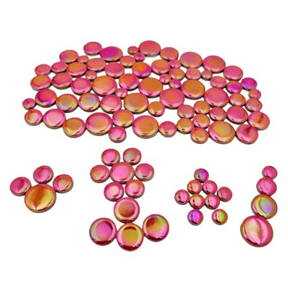 200g Iridescent Round Mosaic Tiles for Crafts Bulk (90 Count)