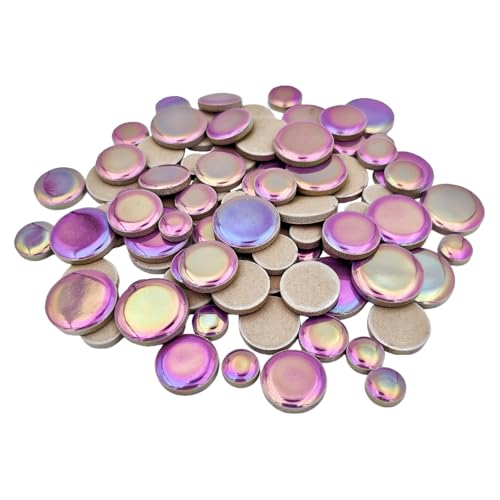 200g Iridescent Round Mosaic Tiles for Crafts Bulk