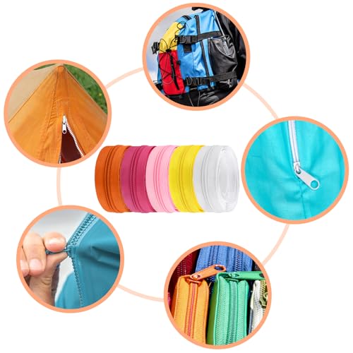 22.2 Yards 20 m 10 Pieces Assorted Colors #5 Nylon Coil Zippers