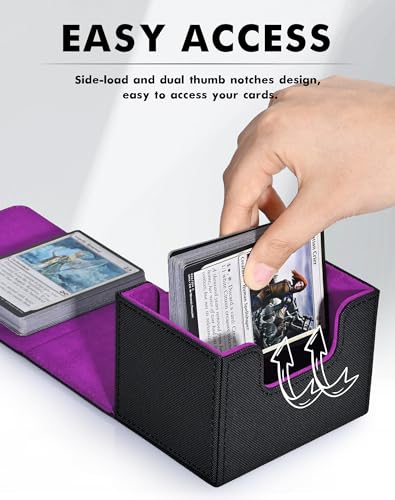 MTG Deck Box Holds 120+ Single Sleeved Cards Commander Deck Box