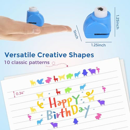 10 PCS Flower Shaped Craft Hole Punch Set for DIY Crafting