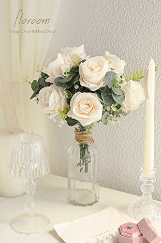 Artificial Flowers 20pcs Real Looking Cream High (20 Count)