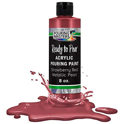 Pouring Masters Strawberry Red Metallic Pearl Ready to Pour Acrylic Pouring Paint (8 Fl Oz)