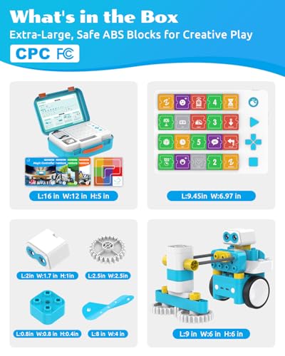 C3 Pro 12-in-1 Remote Control & Coding Robot Kit for Kids 4+, Advanced Smart Panel & Cards Programming, Educational STEM Toy, Block Building Set with Controller & Motor for Kids 4-6, 5-7