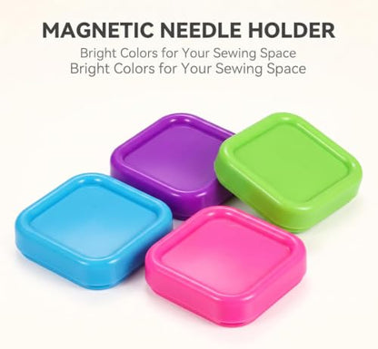 3Pcs Square Plastic Magnetic Pin Cushion Anti Loss Sewing Pin Needle Storage Holder Magnetic Push Pins Holder for Sewing Quilting DIY Projects