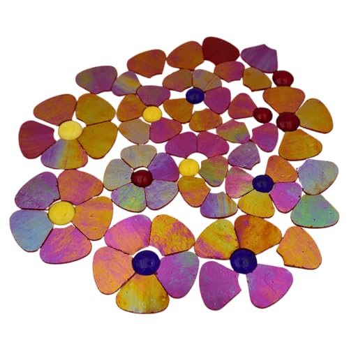 Iridescent Flower Mosaic Tiles