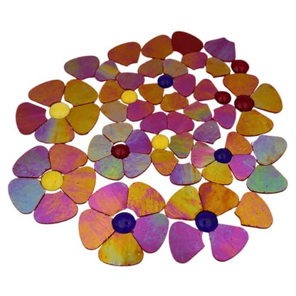 Iridescent Flower Mosaic Tiles