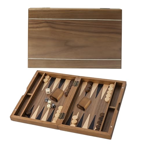 GSE Premium Wooden Magnetic Inlay Backgammon Board Set