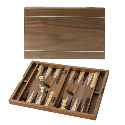GSE Premium Wooden Magnetic Inlay Backgammon Board Set
