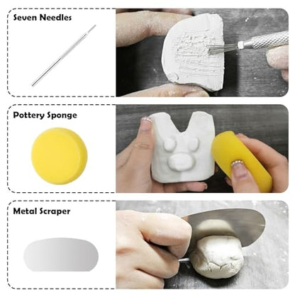 100ml Air Dry Clay Glaze and 29pcs Clay Tools Kit