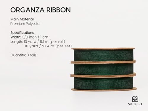 Green Organza Ribbon 3 (3 Count)