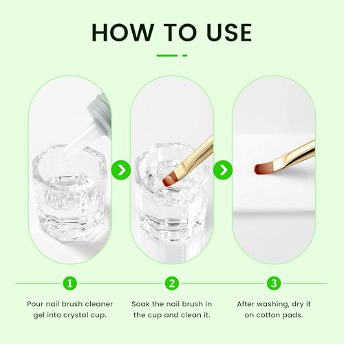 Nail Brush Cleaner 120ml Acrylic Nail Brush Cleaner kit for Efficient Nail Art Brush Cleaning Quick Gel Removal Suitable for Professional and Home (2 Fl Oz)