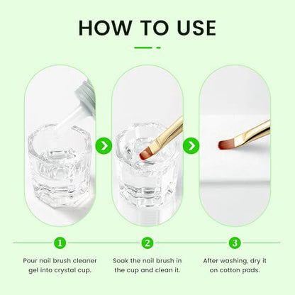Nail Brush Cleaner 120ml Acrylic Nail Brush Cleaner kit for Efficient Nail Art Brush Cleaning Quick Gel Removal Suitable for Professional and Home (2 Fl Oz)