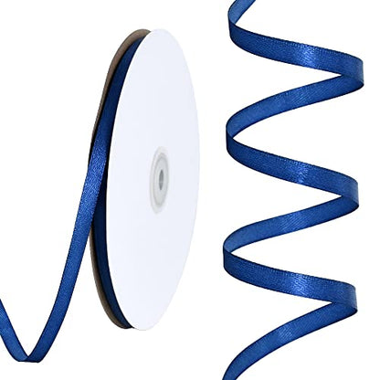 100 Yards 1 4 Inch Navy Blue Satin Ribbon Thin Gift Wrapping Ribbon (300 Foot)