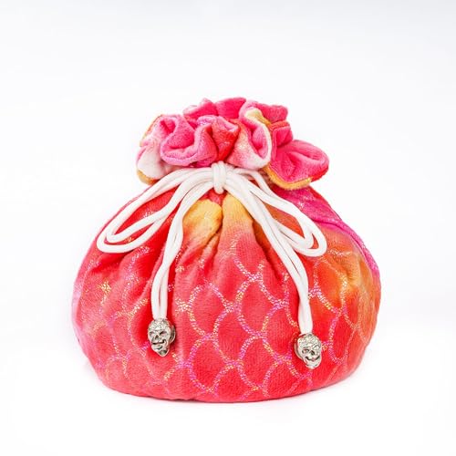 DND Dice Bags Large with Pockets Orange Storage Bag for D&D RPG Game (5.29 Ounce)