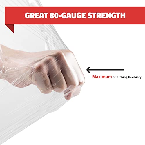 80 Pack Stretch Wrap 18 Inch 80 Gauge Shrink Wrap (1100 Sq Ft)