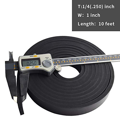 Thick Solid Neoprene Rubber Strips 1 (10 Foot)