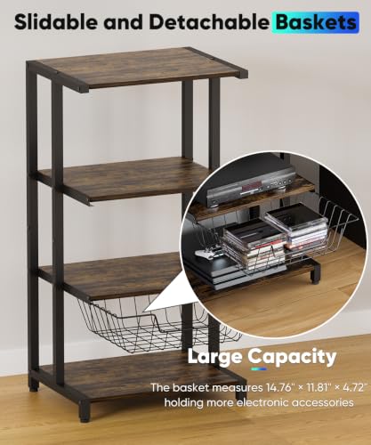 Media Stand with Detachable Baskets (4 Count)