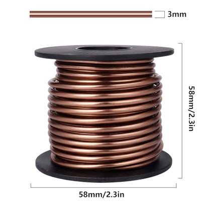 32.8FT 8 Gauge Bendable Brown Aluminum Craft Wire for Jewelry Making Craft (32.8 Foot)