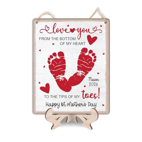 DIY Baby Footprint Wooden Sign Plaque