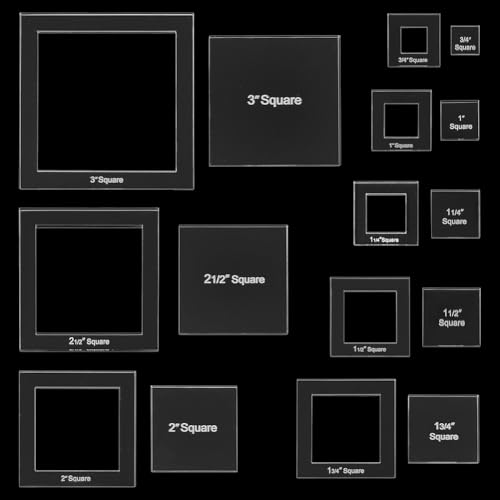 16 Sizes Square Quilting Template (16 Count)