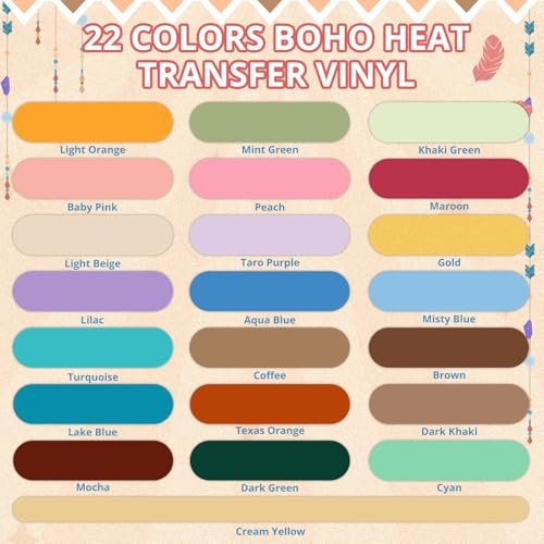 Boho Heat Transfer Vinyl (23 Count)