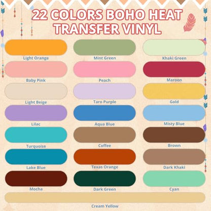 Boho Heat Transfer Vinyl (23 Count)