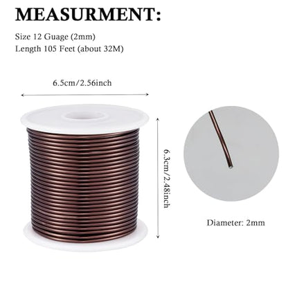 12 Gauge Light Brown Aluminum Craft Wire (105 Foot)
