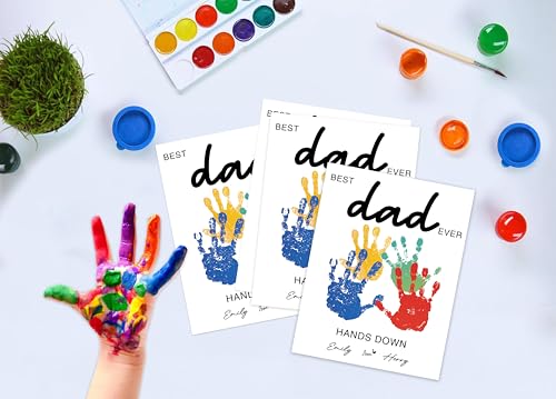 Best Dad Ever Handprint Art Craft Kit Birthday Gift for Dad from Daughter Son