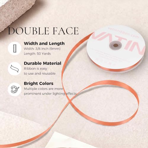Salmon Satin Ribbon 3 (150 Foot)