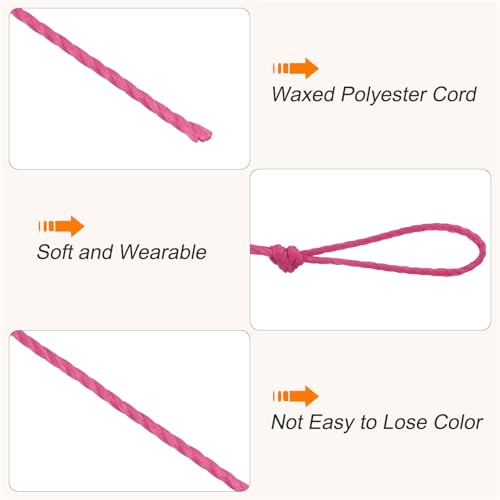 Waxed Cord 0.45mm Waxed Thread 87 Yard Wax String Leather Cord for Bracelet Making